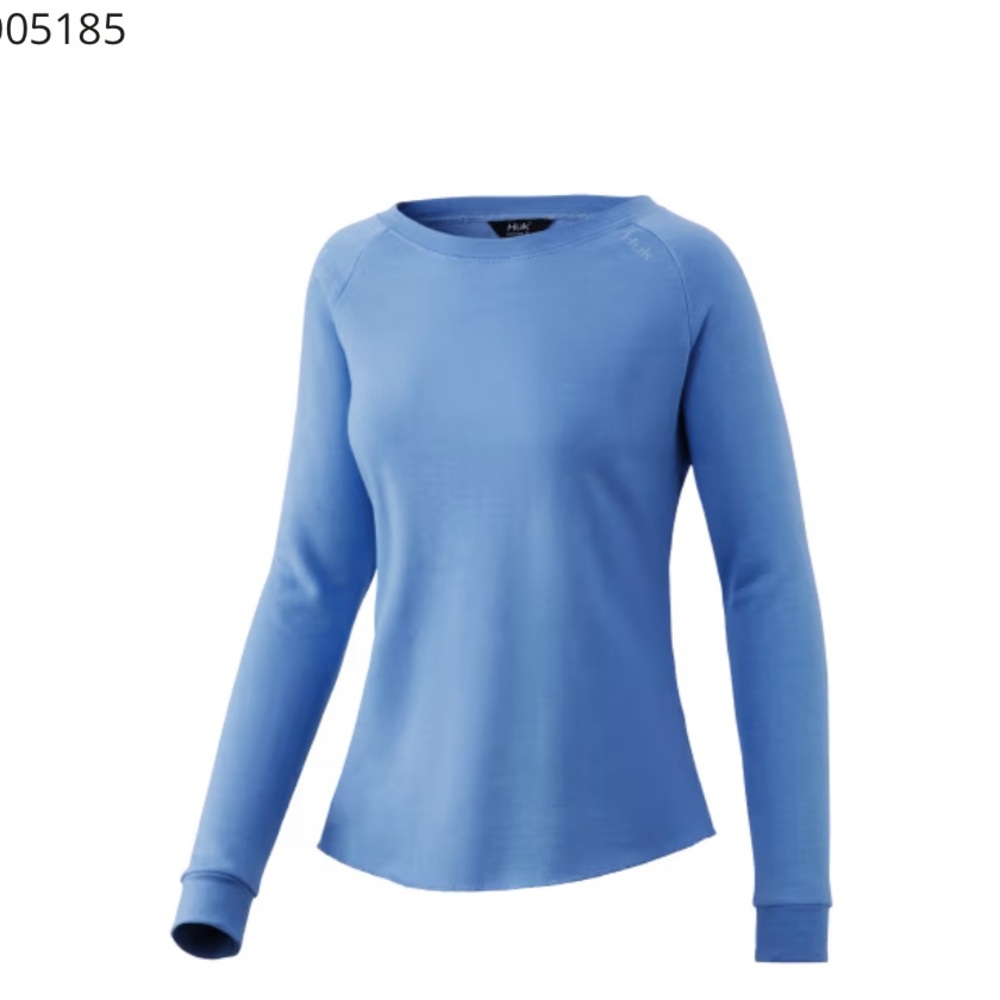 HUK Folly Crew Fleece Long-Sleeve Pullover for Ladies - Dusk Blue - M